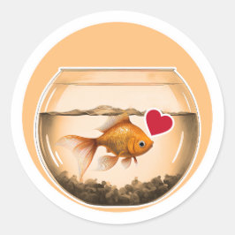Niedlich Goldfish Runder Aufkleber