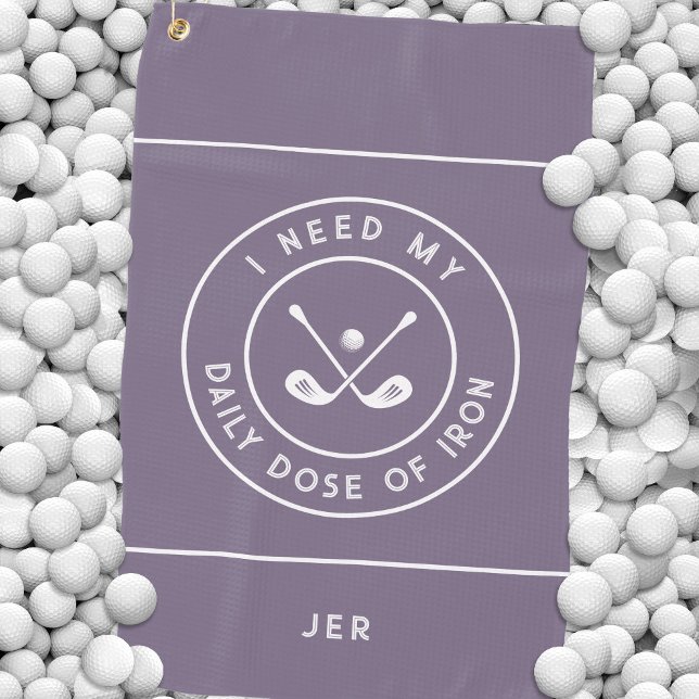 Niedlich Golfer Spaß Golf Iron Sports Pro Lila Golfhandtuch (Cute Golfer Humor Golf Iron Sports Pro Purple Golf Towel)