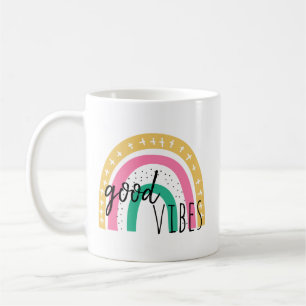 Niedlich Good Vibes Rainbow Kaffeetasse