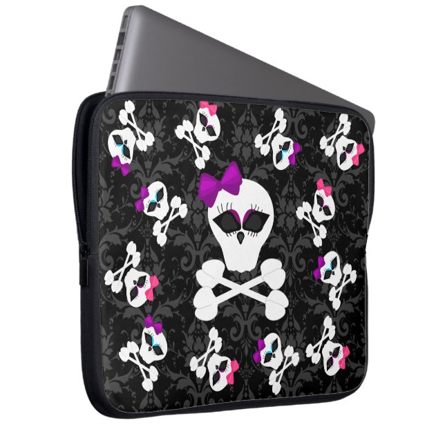 Niedlich Goodies Girly Girl Skull Laptop Schläfche Laptopschutzhülle (Vorne Rechts)