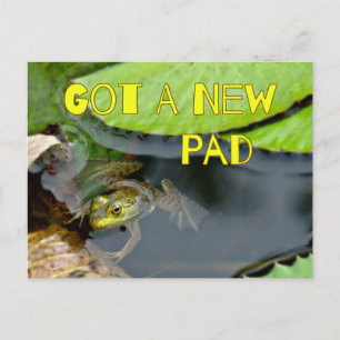 Niedlich Got ein neuer Pad Frog Änderung der Adres Ankündigungspostkarte