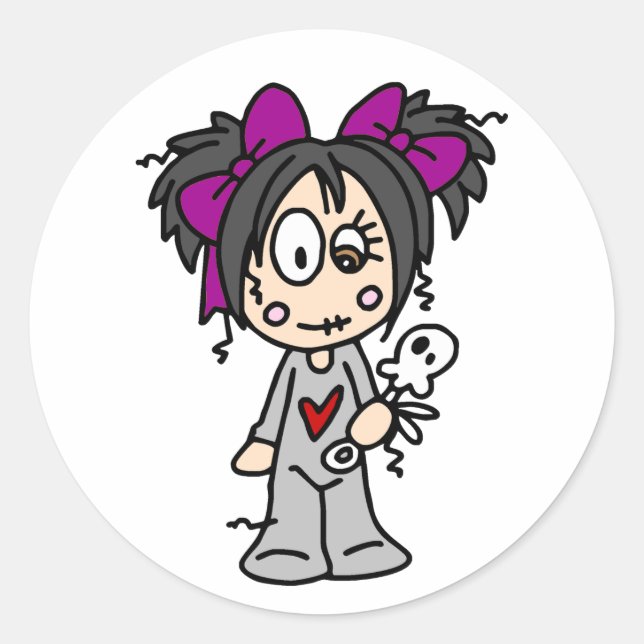 Niedlich Goth Baby Runder Aufkleber (Vorderseite)