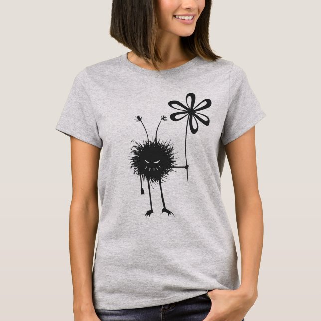Niedlich Goth Evil Blume Bug T-Shirt (Vorderseite)