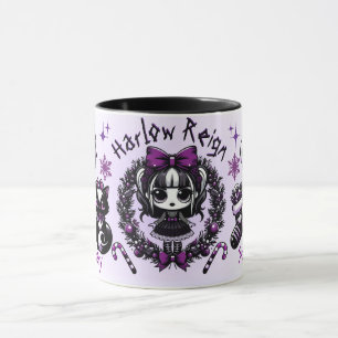 Niedlich Goth Girl Lila & Black Gothic Weihnachten Tasse