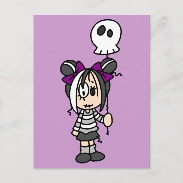 Niedlich Goth Girl Postkarte (Vorderseite)