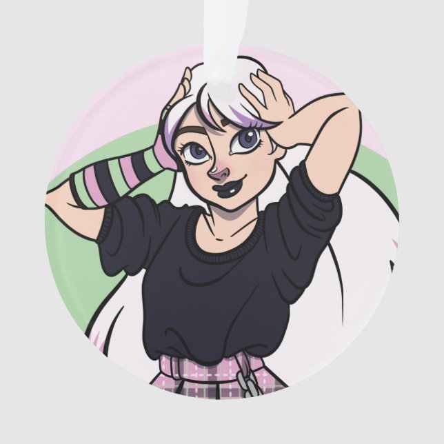 Niedlich Goth Girl Weihnachten Ornament (Vorderseite)