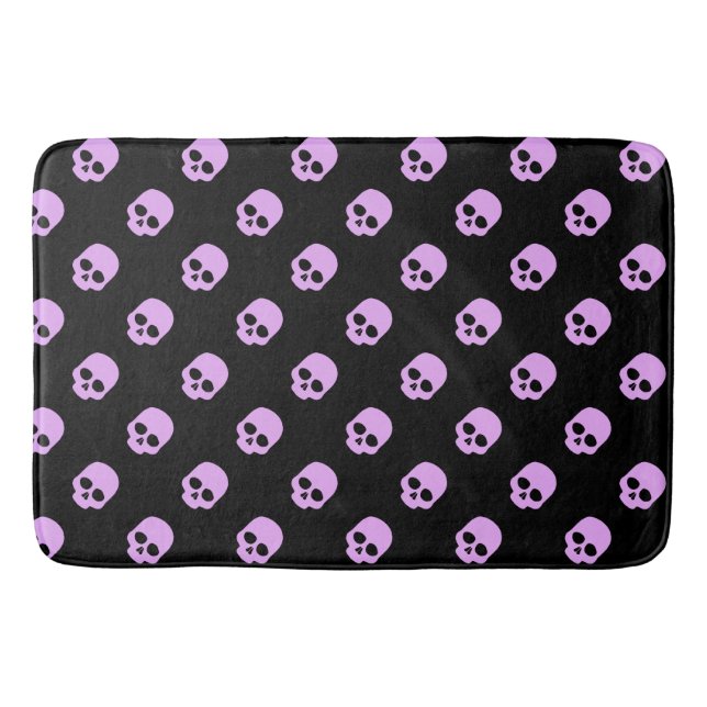 Niedlich Goth Pink Skulls Badematte (Vorderseite)