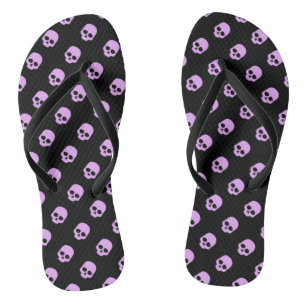 Niedlich Goth Pink Skulls Flip Flops