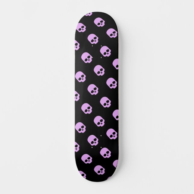 Niedlich Goth Pink Skulls Girls Skateboard (Vorderseite)