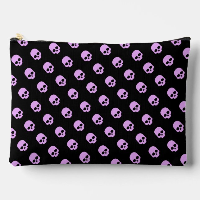 Niedlich Goth Pink Skulls Zubehörtasche (Vorderseite)