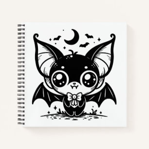 Niedlich Goth Vampire Bat Spooky Kawaii Notizbuch