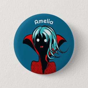 Niedlich Goth Vampire Girl Name Button