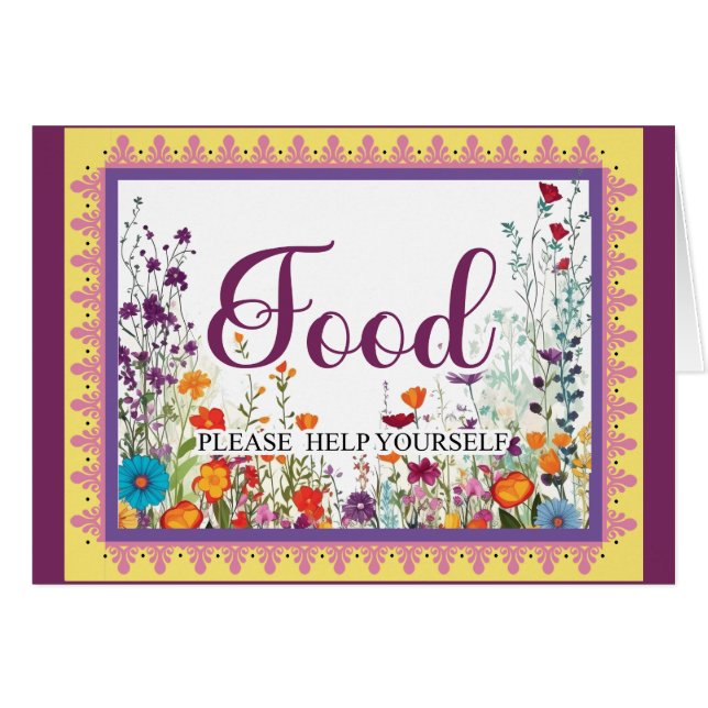 Niedlich Gothic Garden Sugar Skull Food Card (Vorderseite (Horizontal))