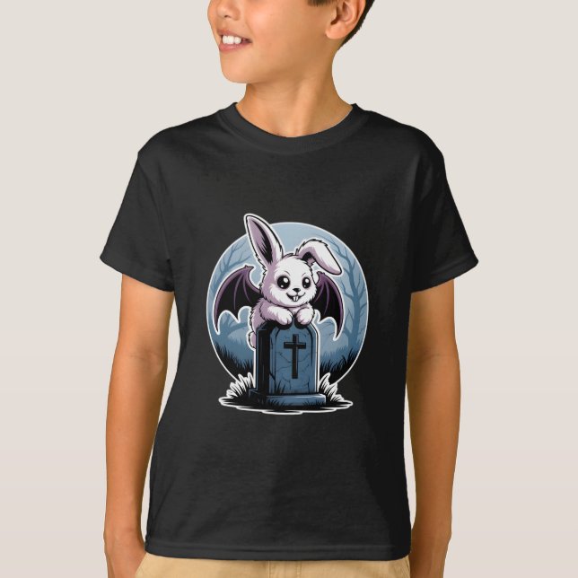 Niedlich Gothic Vampire Bunny Kawaii Halloween T-Shirt (Vorderseite)