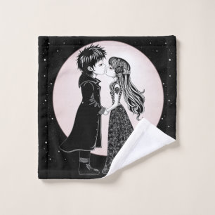 Niedlich gotische Emo Kids Kiss Valentinstag Badhandtuch Set