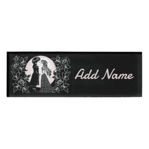 Niedlich gotische Emo Kids Kiss Valentinstag Namenschild