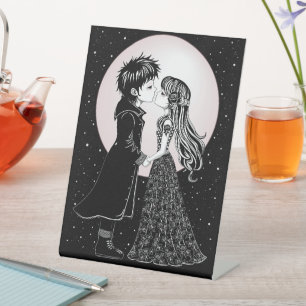 Niedlich gotische Emo Kids Kiss Valentinstag Sockelschild