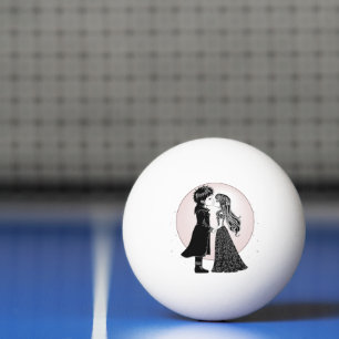Niedlich gotische Emo Kids Kiss Valentinstag Tischtennisball