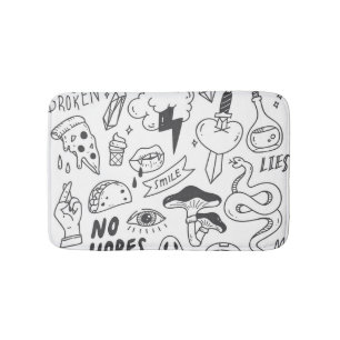 Niedlich Graffiti: Doodle Art Set. Badematte