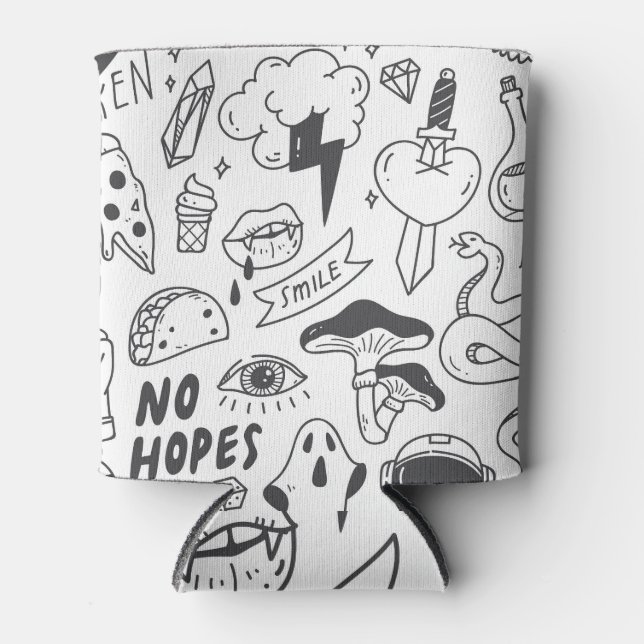 Niedlich Graffiti: Doodle Art Set. Dosenkühler (Vorderseite)