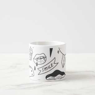 Niedlich Graffiti: Doodle Art Set. Espressotasse
