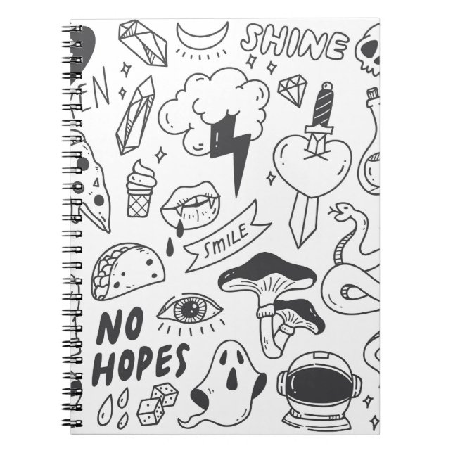 Niedlich Graffiti: Doodle Art Set. Notizblock (Vorderseite)