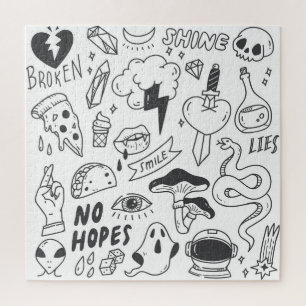 Niedlich Graffiti: Doodle Art Set. Puzzle