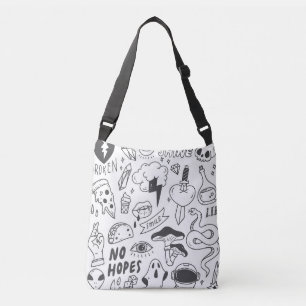 Niedlich Graffiti: Doodle Art Set. Tragetaschen Mit Langen Trägern