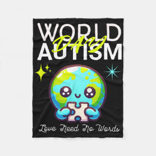 Niedlich Graphic Earth Autism Day Vater Mama Boys  Fleecedecke