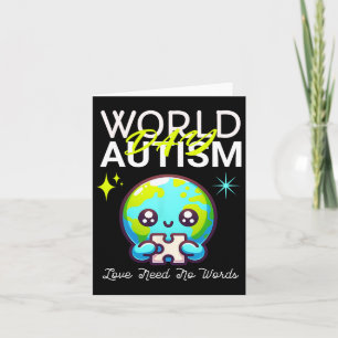 Niedlich Graphic Earth Autism Day Vater Mama Boys  Karte