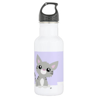 Niedlich Grau Kitty Water Flasche Edelstahlflasche
