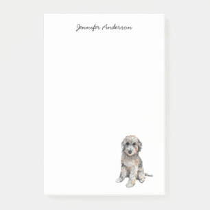 Niedlich Graue Doodle Aquarell Dog personalisiert Post-it Klebezettel