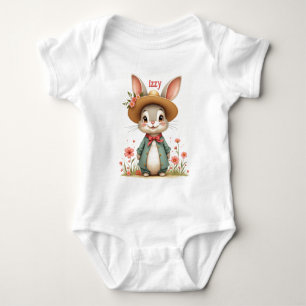 Niedlich Gray Bunny Baby Strampler