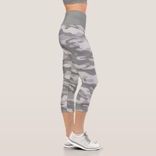 Niedlich Gray Camouflage Camouflage Capri Leggings