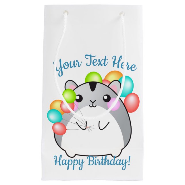 Niedlich Gray Kawaii Hamster Kleine Geschenktüte (Vorderseite)