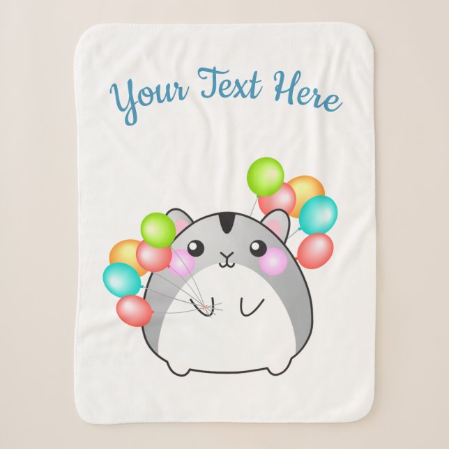 Niedlich Gray Kawaii Hamster Sherpadecke (Vorderseite)
