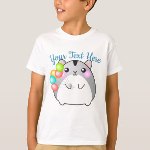 Niedlich Gray Kawaii Hamster T-Shirt