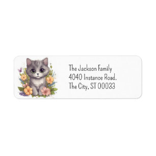 Niedlich Gray Kitty Kawaii Chibi