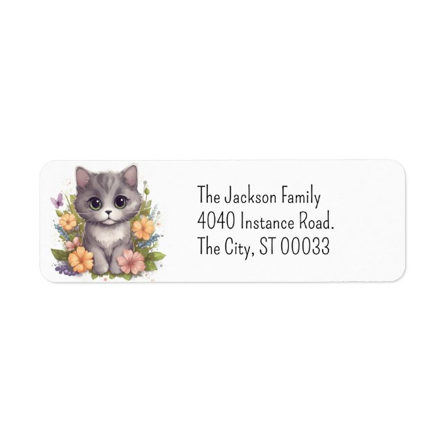 Niedlich Gray Kitty Kawaii Chibi (Vorne)