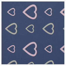 Niedlich Gray Lila Hearts Pattern Mitternachtsblau Stoff