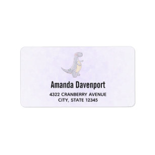 Niedlich Gray Tyrannosaurus Rex Dinosaur Toy Adressaufkleber