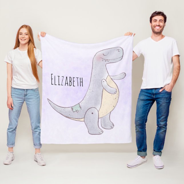 Niedlich Gray Tyrannosaurus Rex Dinosaur Toy Fleecedecke (Beispiel)