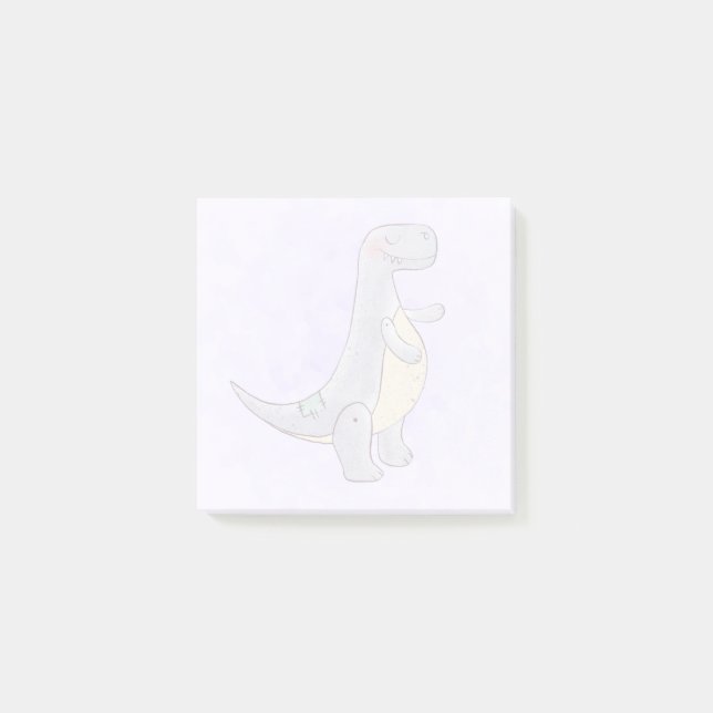 Niedlich Gray Tyrannosaurus Rex Dinosaur Toy Post- Post-it Klebezettel (Vorderseite)