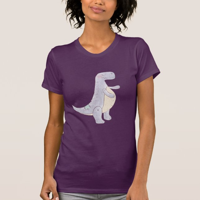 Niedlich Gray Tyrannosaurus Rex Dinosaur Toy T-Shirt (Vorderseite)