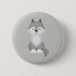 Niedlich Gray Wolf Button