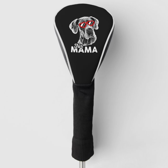 Niedlich Great Dane Fur Mama Golf Headcover (Vorderseite)
