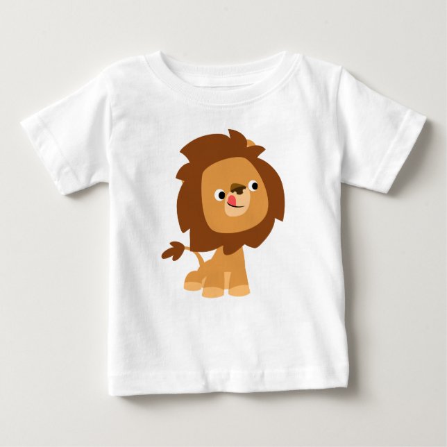Niedlich Greedy Cartoon Lion Baby T - Shirt (Vorderseite)
