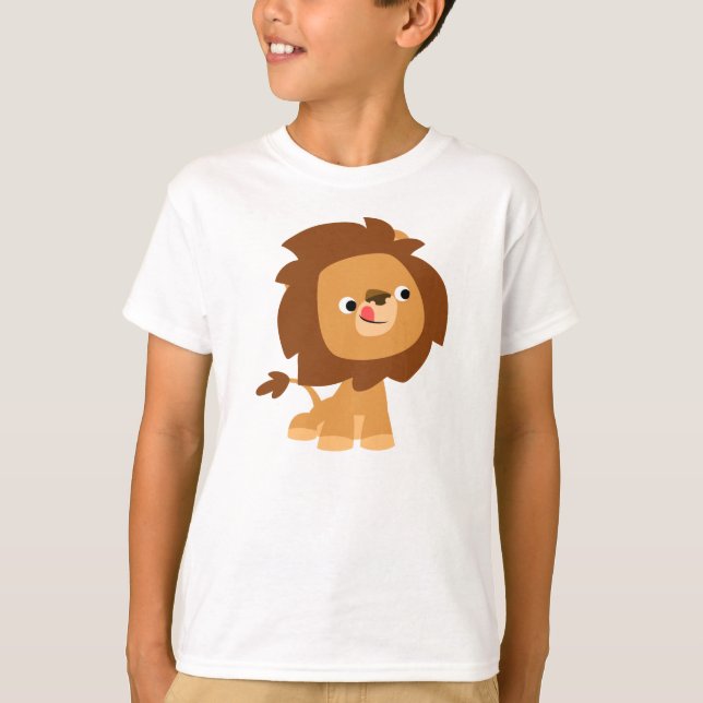 Niedlich Greedy Cartoon Lion Children T - Shirt (Vorderseite)