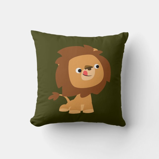 Niedlich Greedy Cartoon Lion Pillow Kissen (Vorderseite)