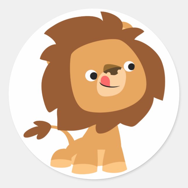Niedlich Greedy Cartoon Lion Sticker (Vorderseite)